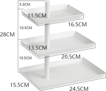 Etagere mit 3 Etagen in Weiß - Drehbare Obstschale für Party und