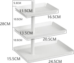 Etagere mit 3 Etagen in Weiß - Drehbare Obstschale für Party und