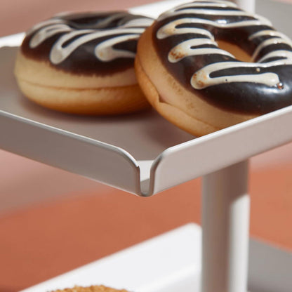 Weiße Obst Etagere 3 Etagen Servierplatte für Dessert, Kuchen, Gebäck