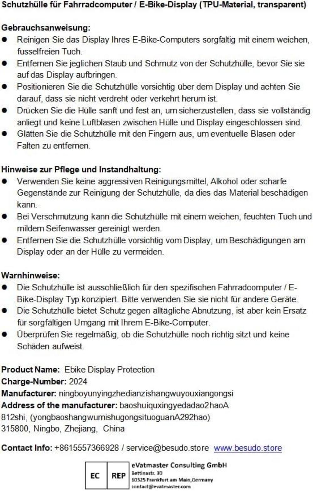 Besudo Schutzhülle für Bosch LED Remote - Kratzschutz Stoßschutz Cover E-Bike Zubehör