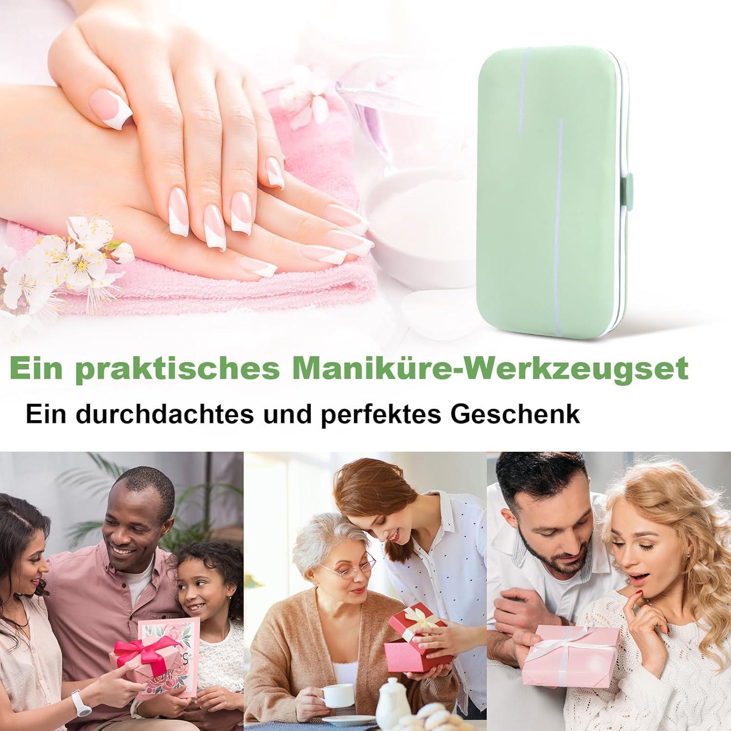 Professionelles Maniküre Pediküre Set Nagelknipser Nagelhautschere Grün