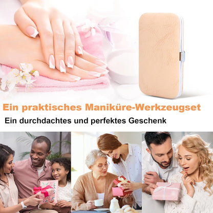 Maniküre Pediküre Set 7-in-1 Nagelknipser Nagelhautentferner Roségold