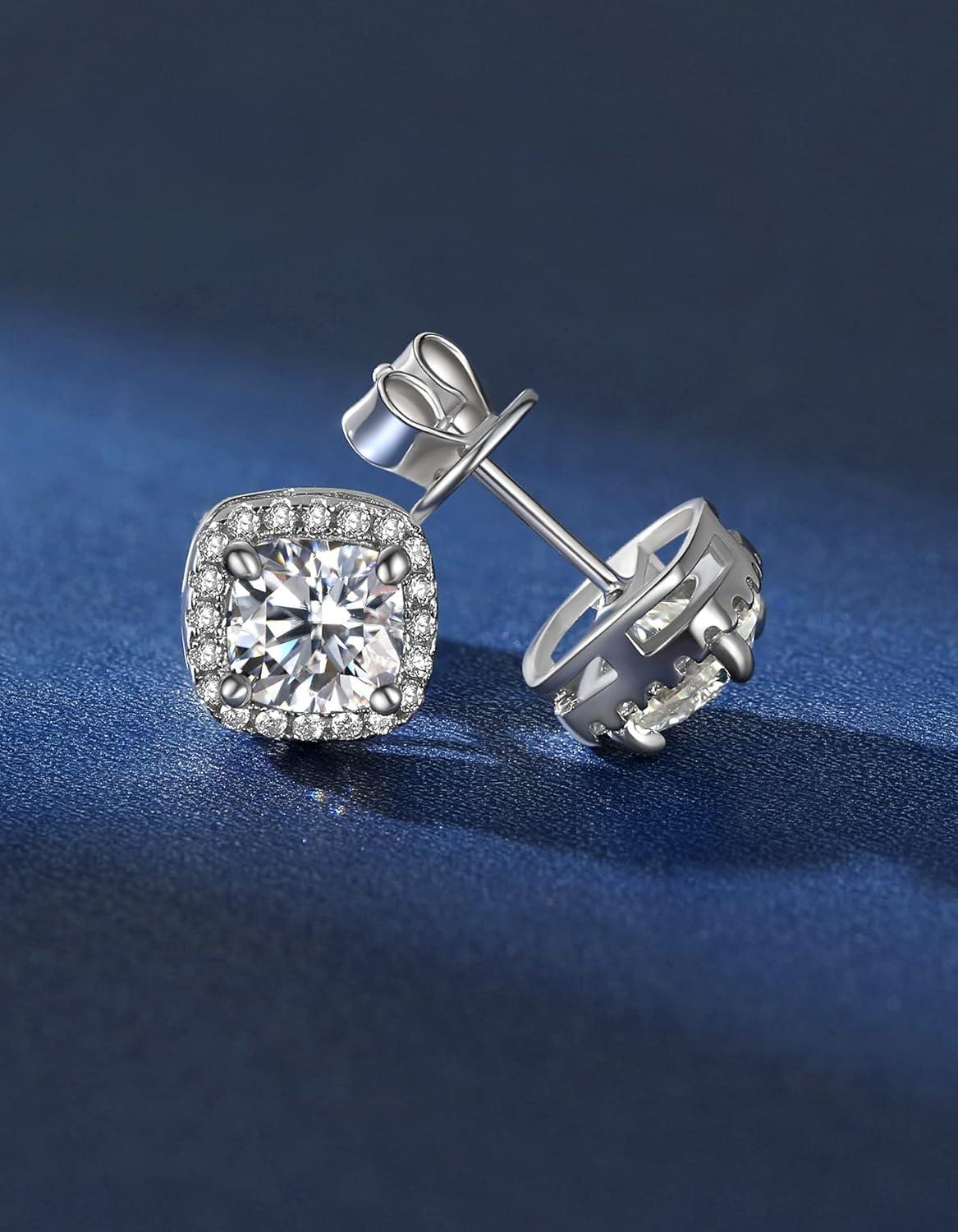 Moissanit Ohrringe 1,16 ct Diamant 925 Silber Hochzeit Brillant Damen