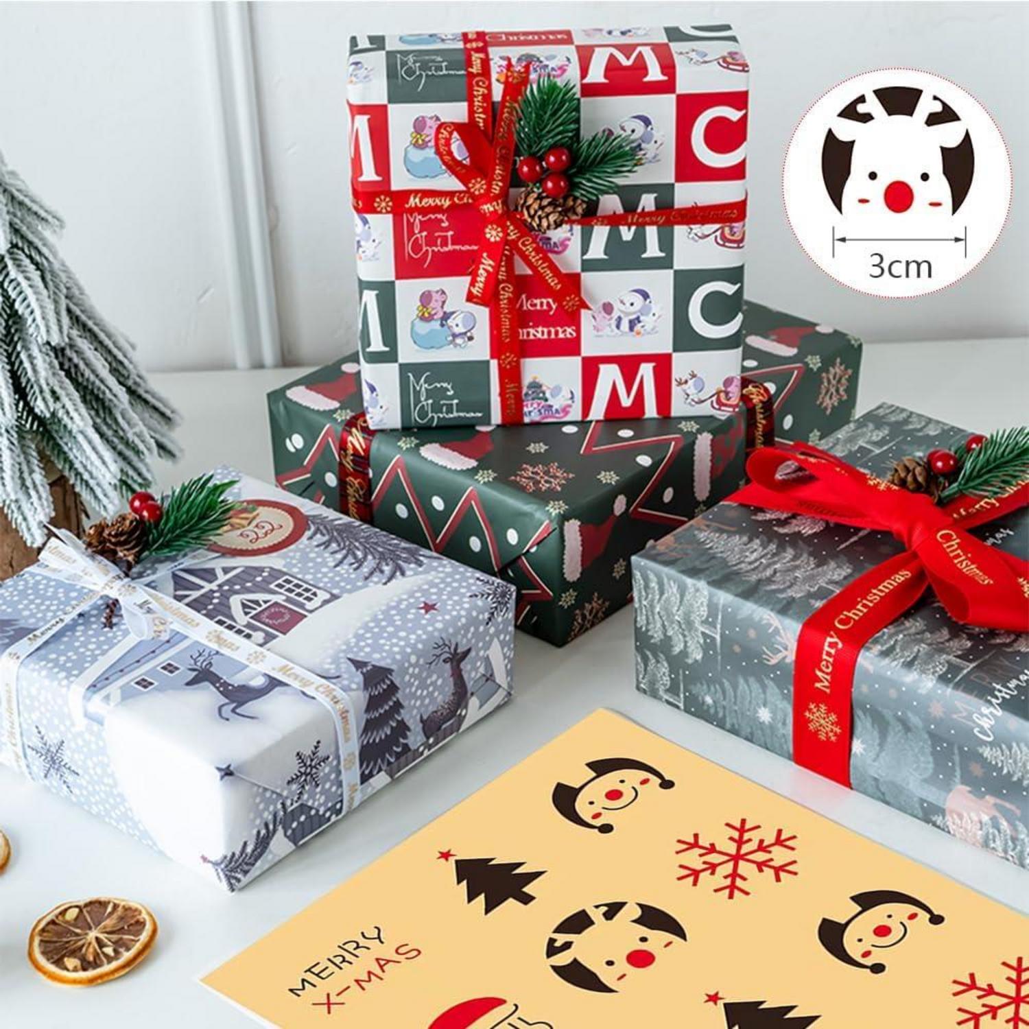 Weihnachtspapier Set 3 Rollen 15m Vintage Design mit Zubehör