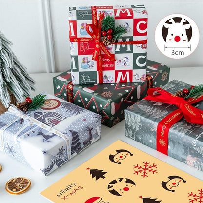 Weihnachtspapier Set 3 Rollen 15m Vintage Design mit Zubehör