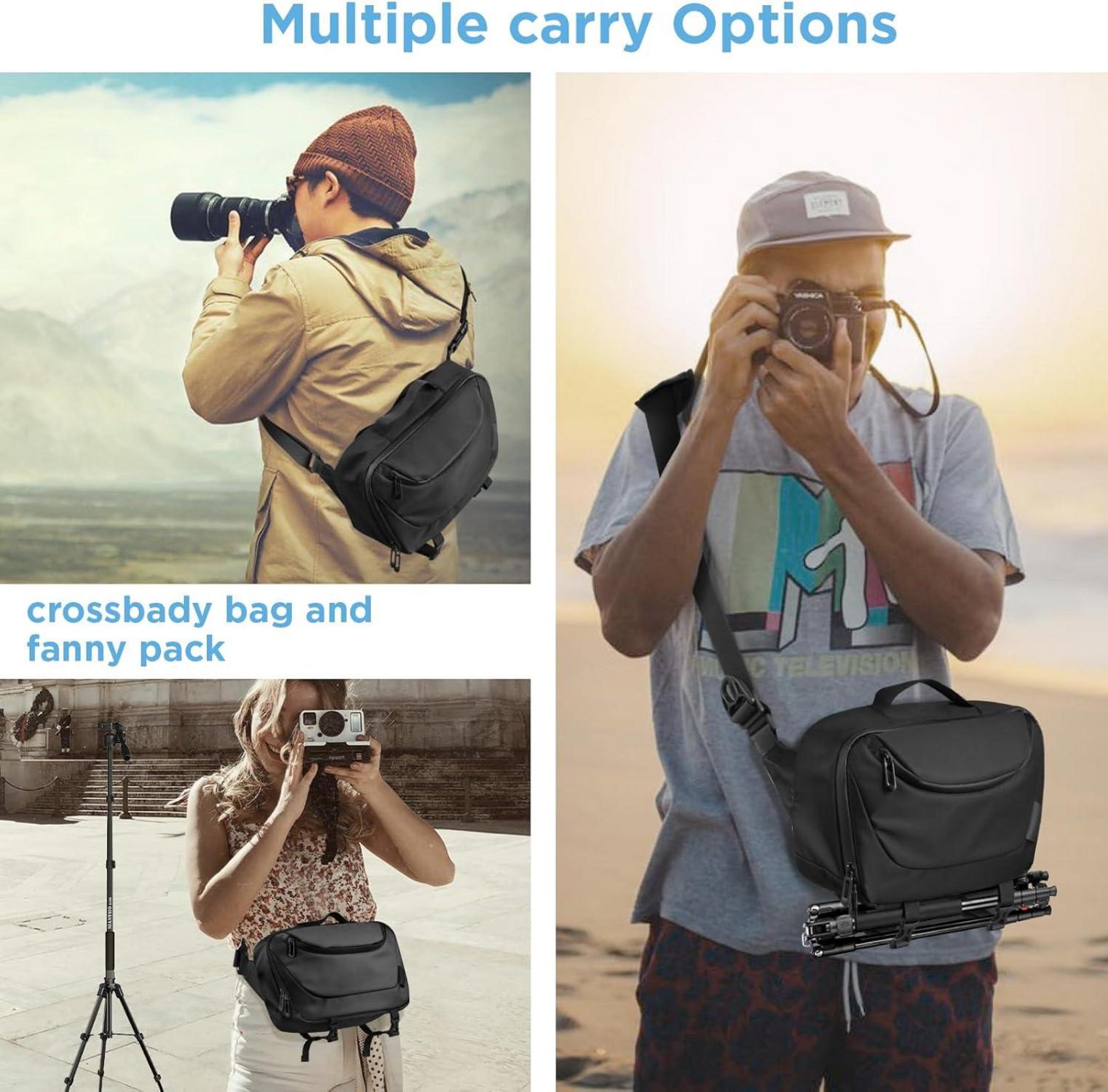 DSLR Kameratasche wasserdicht mit Stativhalterung & Taschen