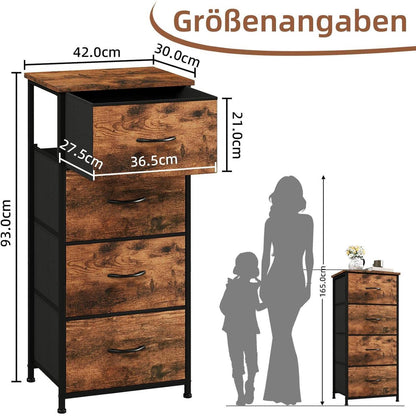 Somdot Kommode mit 4 Stoffschubladen – Schlafzimmer & Wohnzimmer