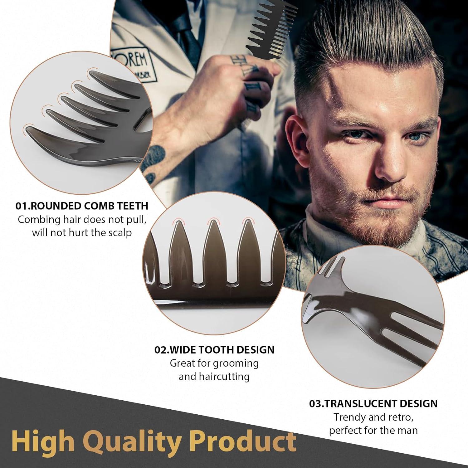 Herren Styling Set Haarbürste Kamm 7-tlg. Rundbürste Texturkamm