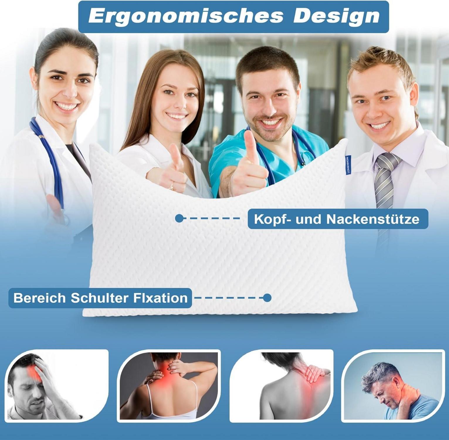 Memory Foam Seitenschläferkissen 70x35cm höhenverstellbar ergonomisch