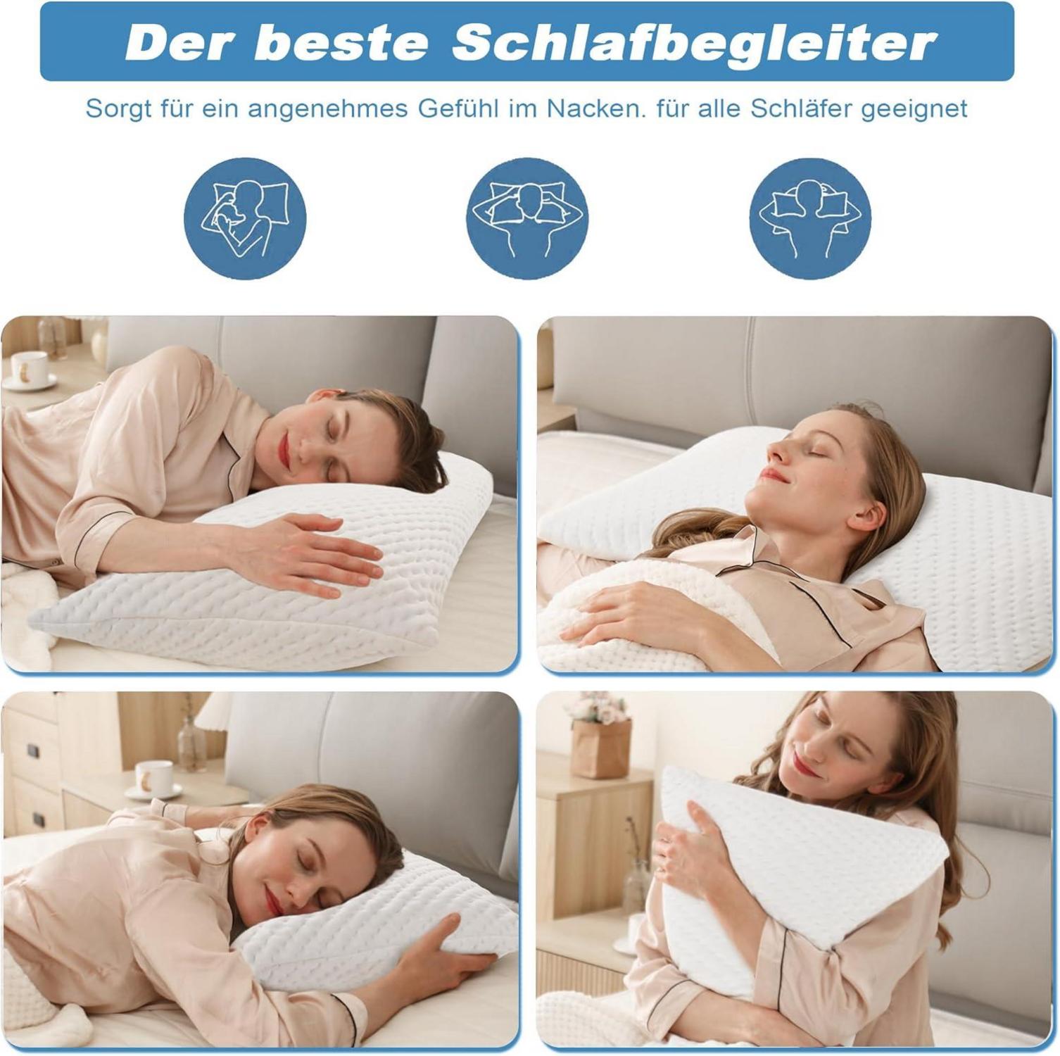 Memory Foam Seitenschläferkissen 70x35 cm Höhenverstellbares Nackenkissen
