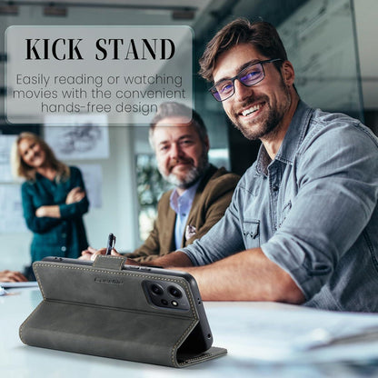 KZB Xiaomi Redmi Note 12 4G Leder Flip Hülle RFID Stand Grau
