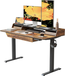 Elektrischer Stehschreibtisch 140x65cm Höhenverstellbar mit 3