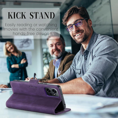 KZB Xiaomi Redmi Note 12 4G Handyhülle Leder RFID Tasche Flip Case Standfunktion - Lila