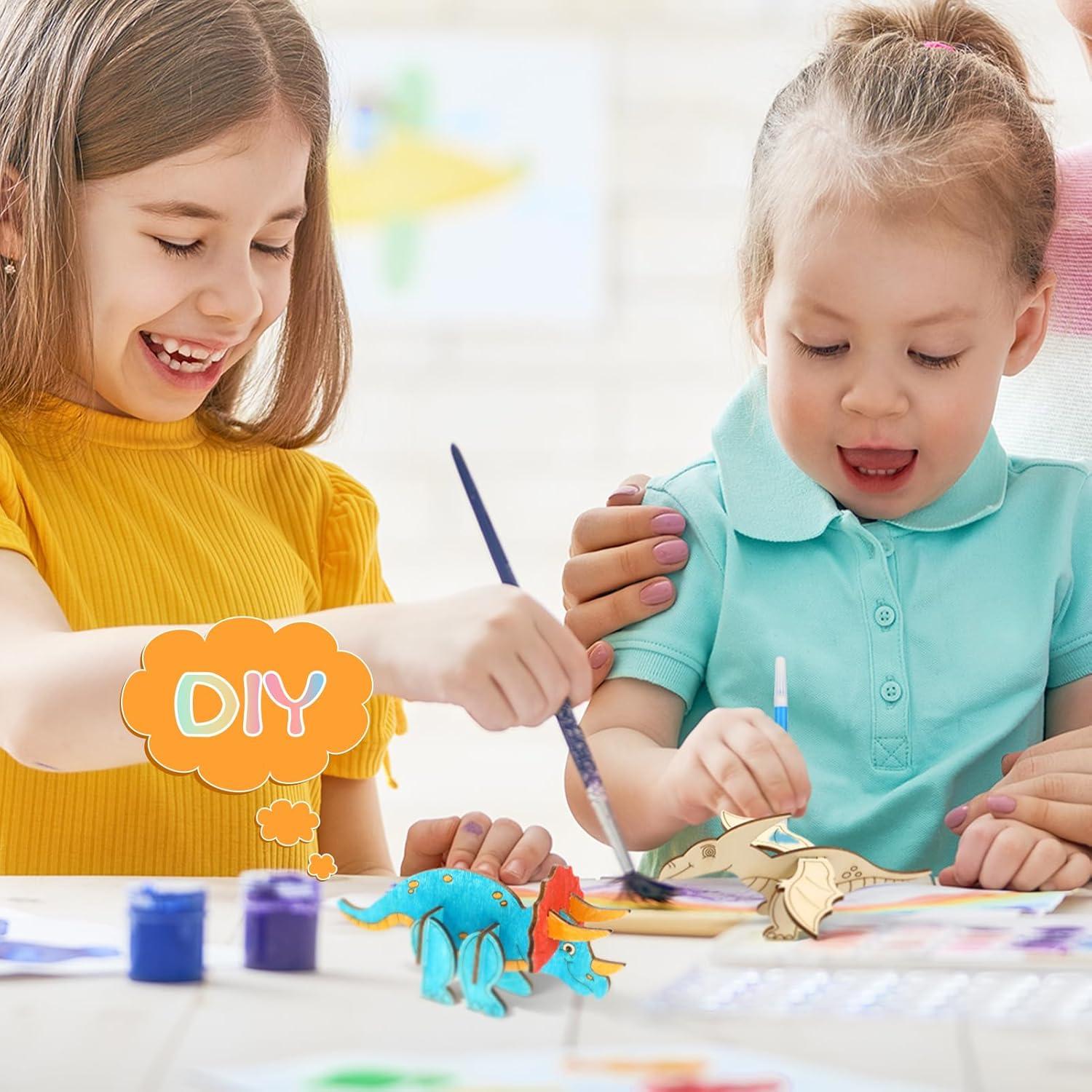 Dinosaurier Holz Bastelset für Kinder 24-teilig DIY Drachen Geburtstag