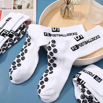 6er Pack Weiße Fußballsocken Anti-Rutsch Grip Größe 39-46 Sportsocken