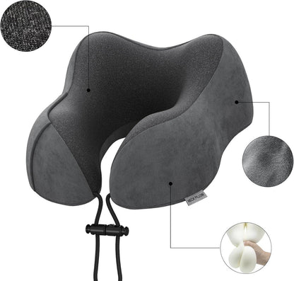 Reisekissen Memory Foam Nackenkissen für Flugzeug Auto Camping