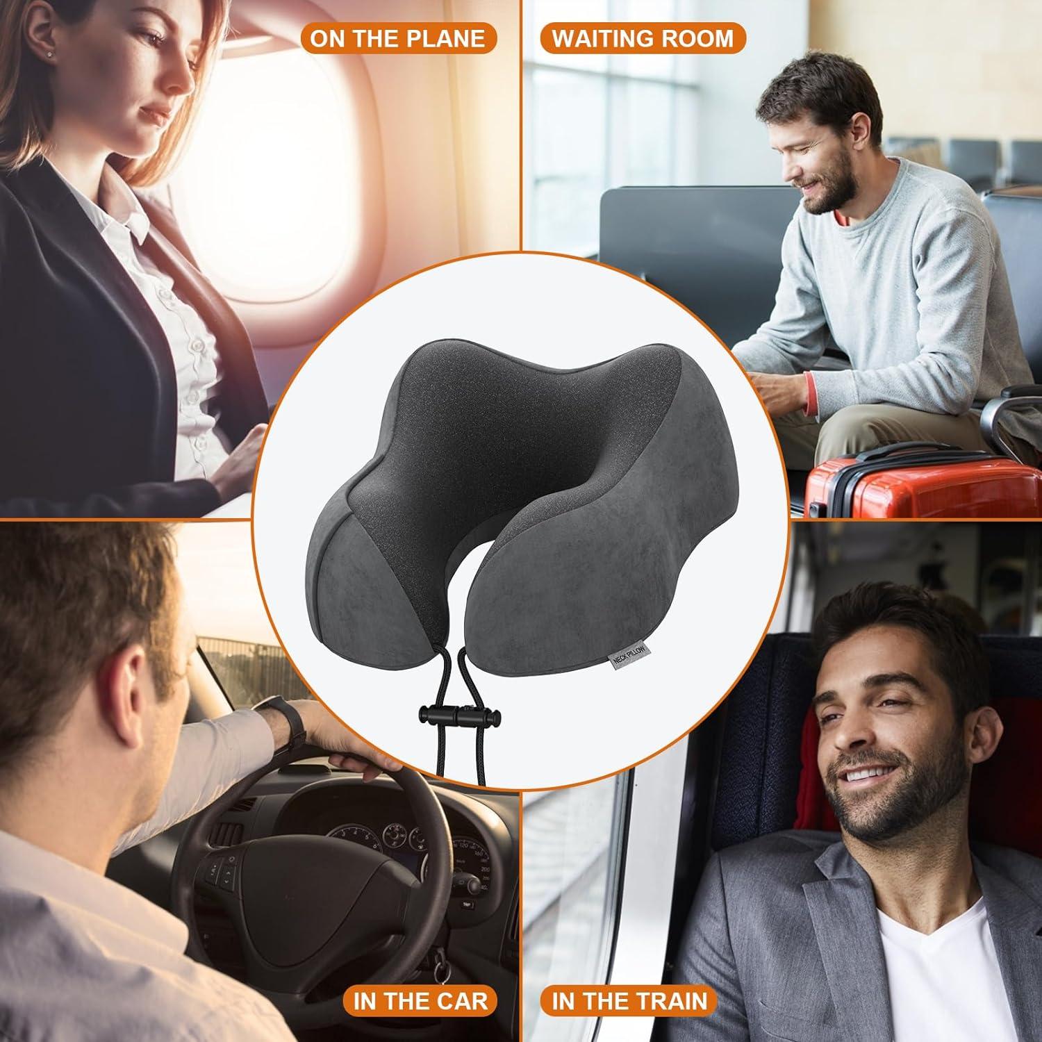 Nackenkissen Memory Foam Reisekissen Auto Travel Pillow samtweich