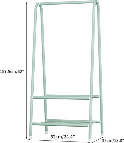 JOISCOPE A-förmiger Kleiderständer, 2-lagiges Regal, Metall, Mintgrün