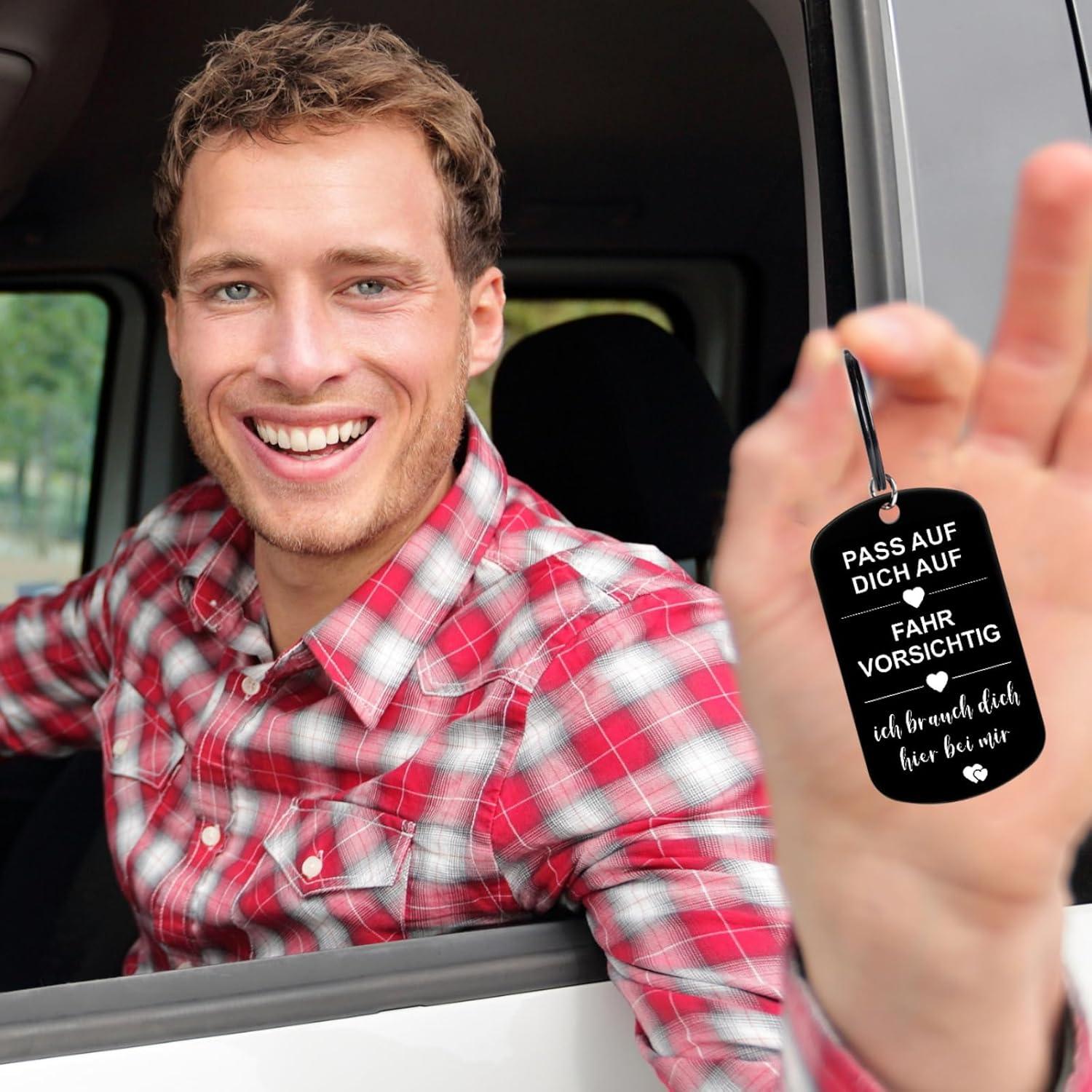 Geschenke für Männer Frauen - Auto Schlüsselanhänger Flaschenöffner in