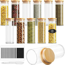 Luftdichte Gewürzgläser Set aus Glas mit Bambusdeckel