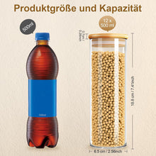 12er Set Gewürzdosen Glas mit Bambusdeckel - Stapelbare