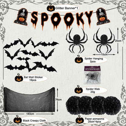 YBwanli Halloween Deko Set 38-teilig für eine einzigartige