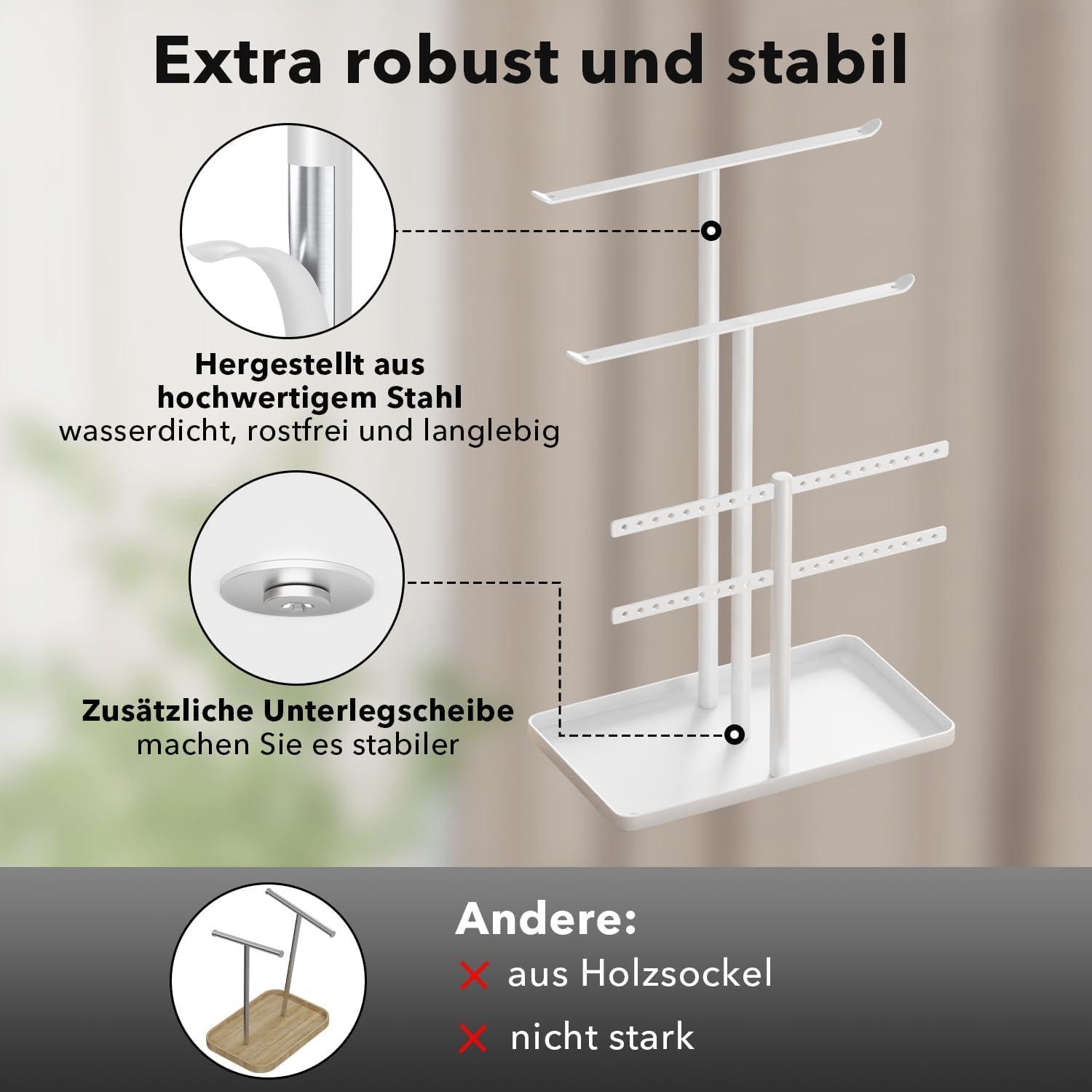 4-Ebenen Schmuck Organizer für Halskette, Armband, Ohrringe