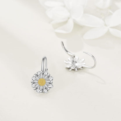 Gänseblümchen Ohrringe 925 Sterling Silber Blumen Leverback Schmuck