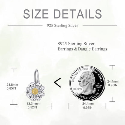 Gänseblümchen Ohrringe Damen 925 Silber Leverback Blumen Geschenk