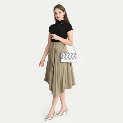 Miss Lulu Damen Clutch Kettentasche Pailletten Schultertasche Gold