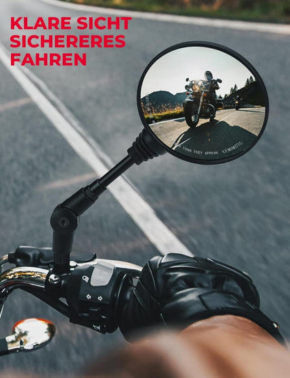 Motorradspiegel E-Geprüft 8mm 10mm Halterung Rückspiegel Universal Runden