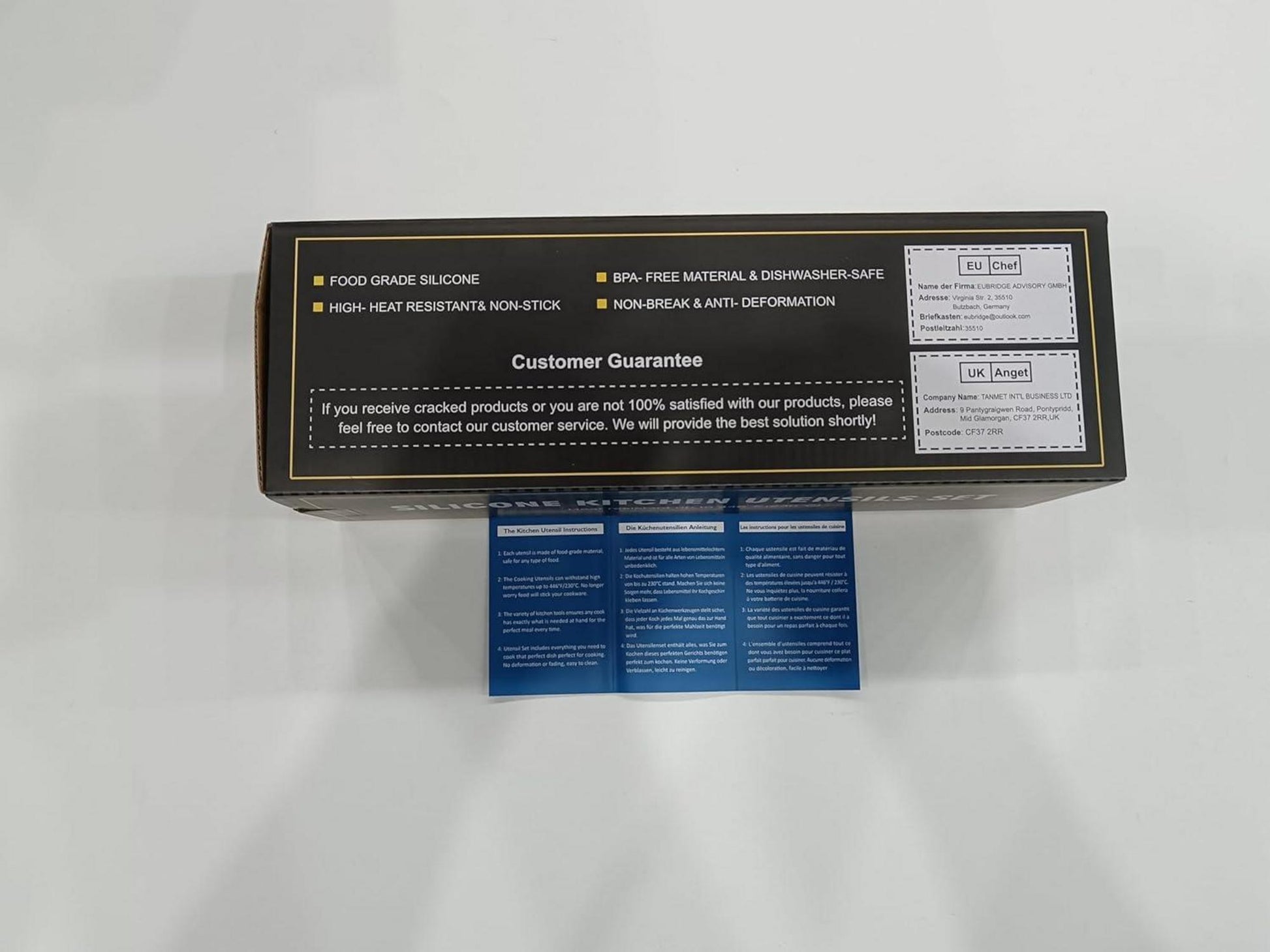 12-teiliges Silikon Küchenhelfer Set mit Holzgriff und Utensilienhalter in Grau