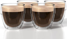 Espressotassen Set 4er Doppelwandige Gläser Borosilikatglas 80ml