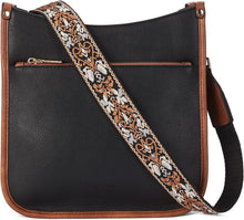 Crossbody Schultertasche PU Leder Umhängetasche Damen schwarz Braun