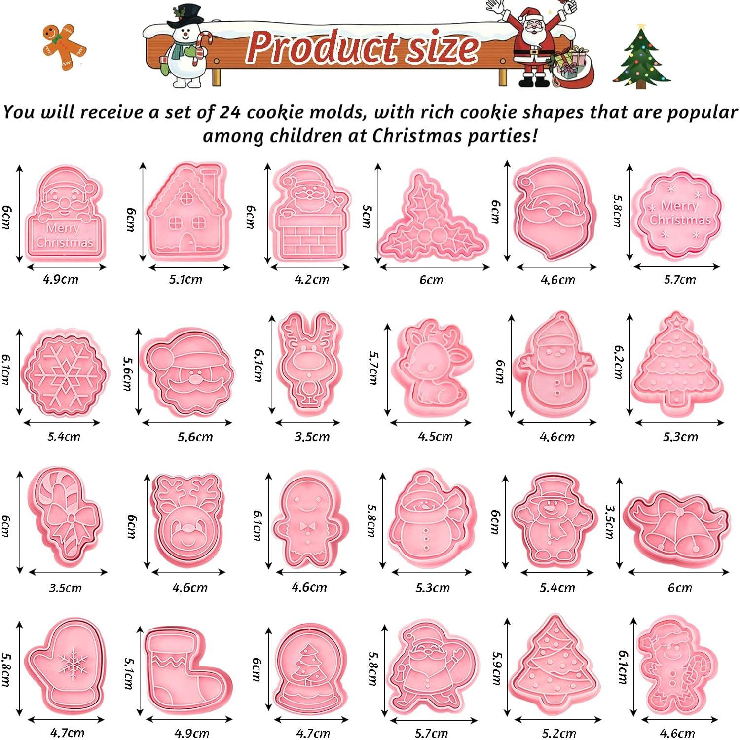 24 Weihnachten Ausstechförmchen Set - Plätzchen Backen Form