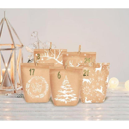 Adventskalender zum Befüllen Weihnachtstüten DIY Waldtiere