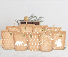 Adventskalender zum Befüllen Weihnachtstüten DIY Waldtiere