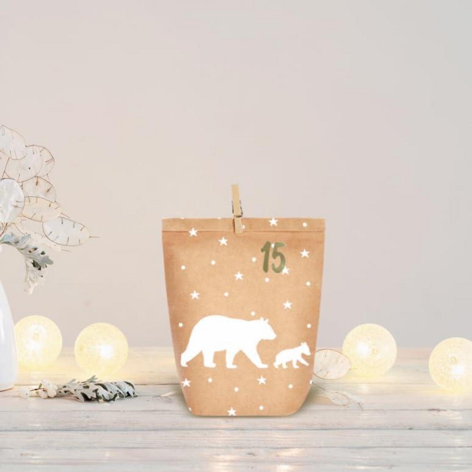 Adventskalender zum Befüllen Weihnachtskalender Papiertüten DIY