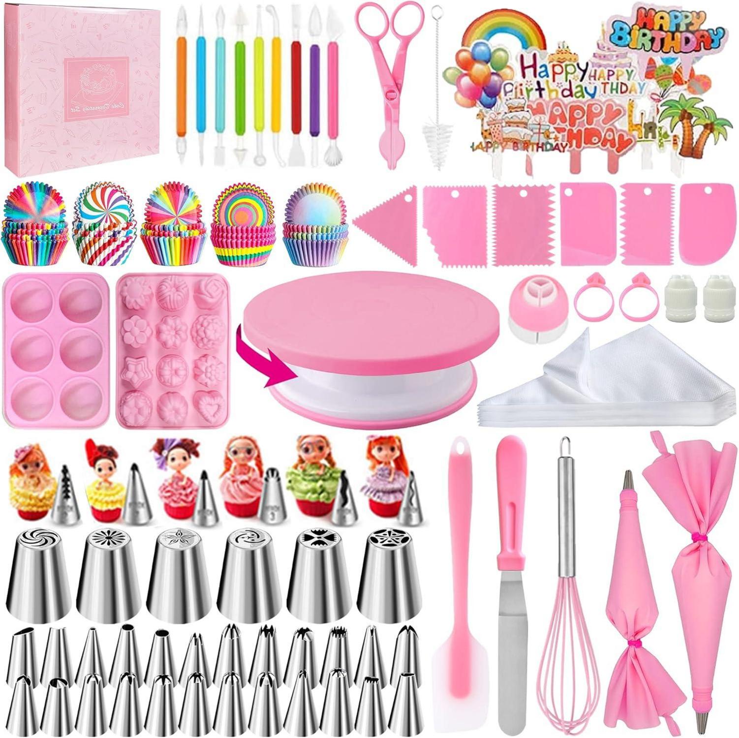 Torten Zubehör Drehbar Tortenplatte Spritztüllen Set 320 Stück