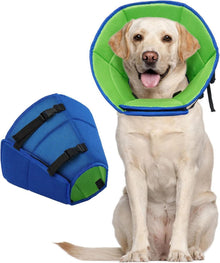 Halskrause Hund Leckschutz Schutzkragen Einstellbar Blau L