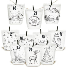 Adventskalender zum Selbstbefüllen Weiß mit Weihnachtswald