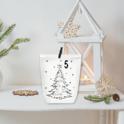 Adventskalender zum Selbstbefüllen Weiß mit Weihnachtswald