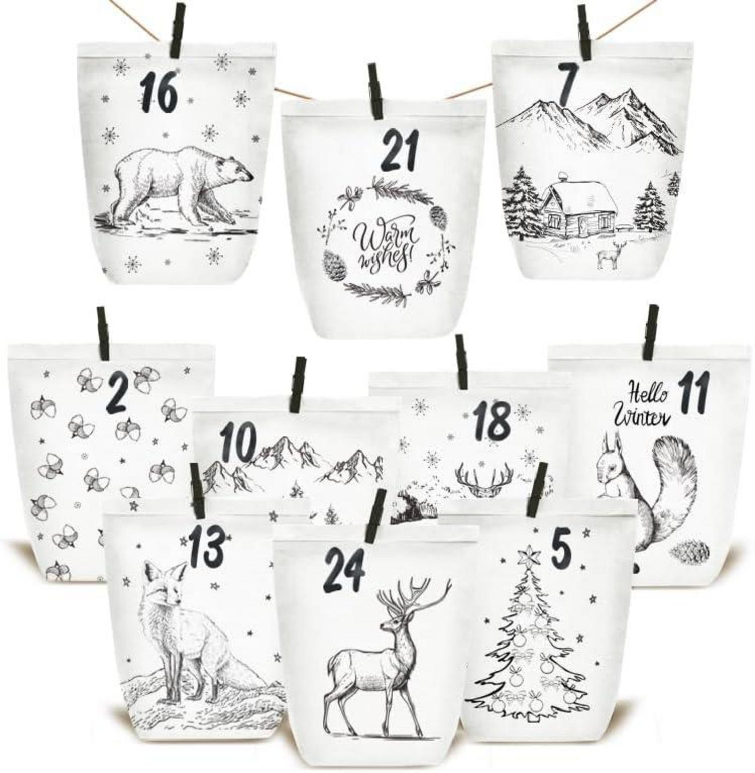 Adventskalender Weihnachtstüten zum Selber Basteln