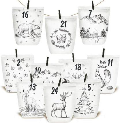 Adventskalender Weihnachtstüten zum Selber Basteln