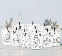 Adventskalender zum Selbstbefüllen Weiß mit Weihnachtswald