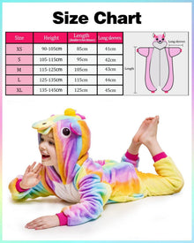 Einhorn Pyjama Kinder Mädchen Onesies Cosplay Hoodie