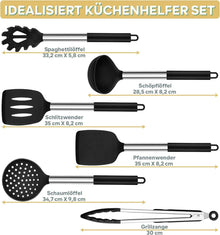 TEAMFAR Küchenhelfer Set Silikon 6-teilig Edelstahl