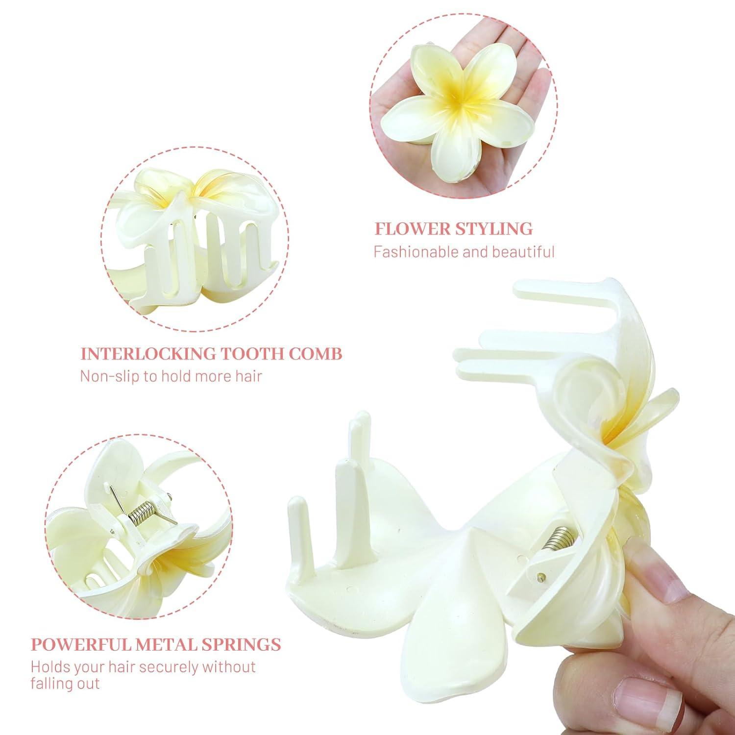 Blumen Haarklammern Kunststoff 8 Stück bunt Hawaii Flower Accessories