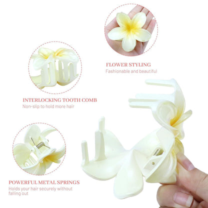 Blumen Haarklammern Kunststoff 8 Stück bunt Hawaii Flower Accessories