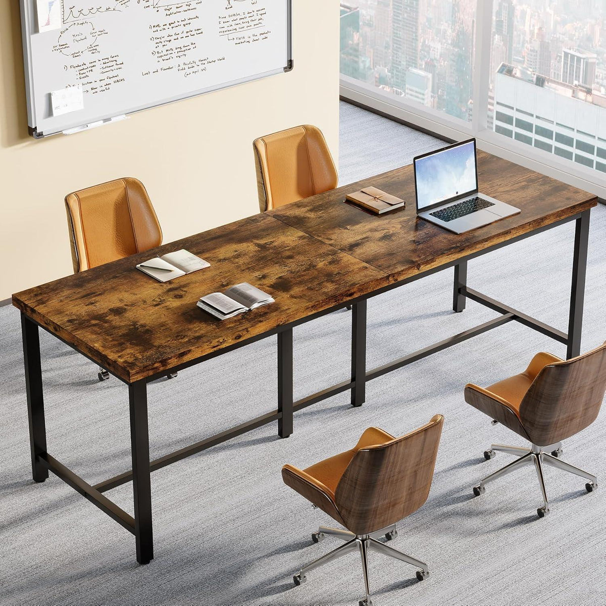 Doppelschreibtisch 200cm – Industrie-Design für Homeoffice & Arbeitszimmer
